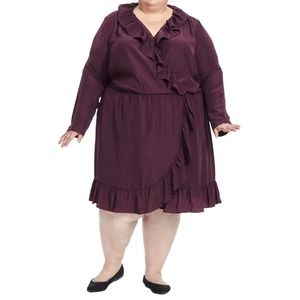 ⭐️Amanda Uprichard faux Wrap Ruffle Tulip Office Career Dinner Party Guest Dress